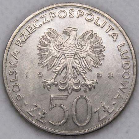 Монета 50 злотых Польша, Игнатий Лукасевич, 1983, арт 3