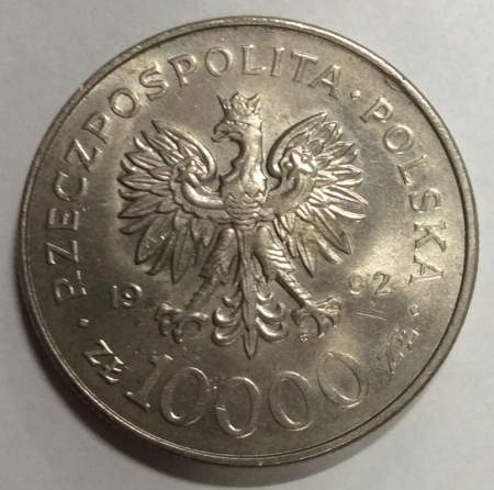 Монета 10000 злотых Польша, серии «Короли Польши» Владислав III Варненьчик, 1992