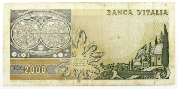 Банкнота 2000 лир 1973 года Италия Банкнота 2000 лир 1973 года Италия