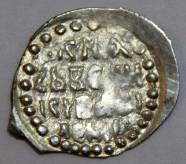 Денга Василий II Васильевич «Тёмный», серебро, Всадник/строчник, арт 7