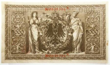 Банкнота 1000 марок 1910 года - Германия, арт 2