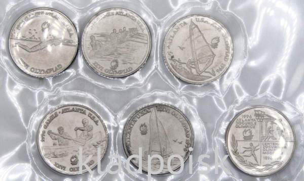Набор монет 10 леев Румынии 1996 года Олимпиада в Атланте, 6 монет Набор монет 10 леев Румынии 1996 года Олимпиада в Атланте, 6 монет