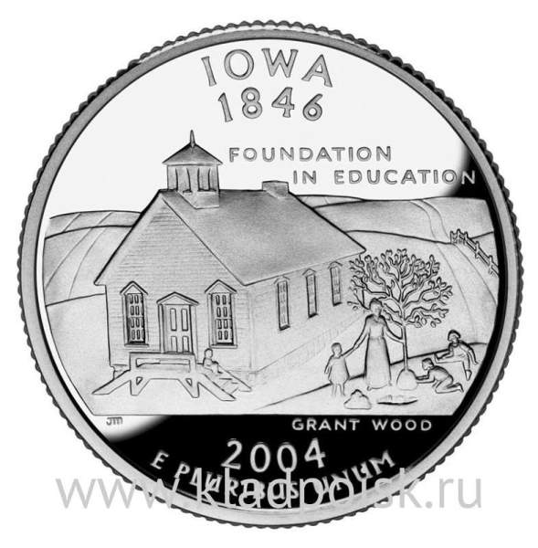 Монета 25 центов Штат Айова