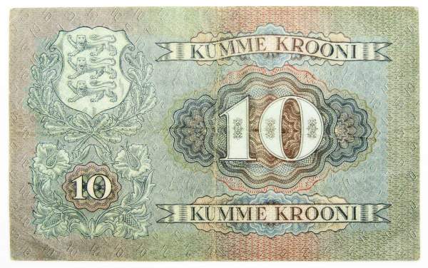 Банкнота 10 крон 1937 года Эстония