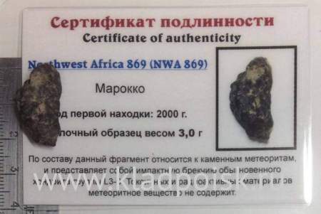 Осколок метеорита NWA 869, арт 14