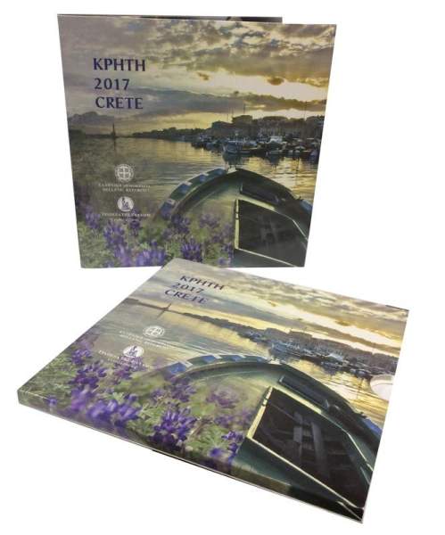 Официальный Годовой набор монет Греция евро 2017 Крит, 8 монет в буклете