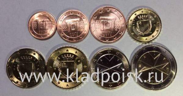 Годовой набор монет Евро Мальта 2016, 8 монет