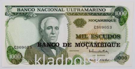 Банкнота Мозамбик 1000 эскудо 1972 года