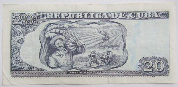 Банкнота 20 песо 2021 года Куба Банкнота 20 песо 2021 года Куба