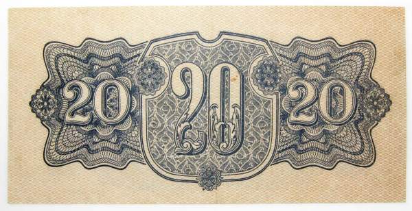 Банкнота 20 крон 1944 года Чехословакия Банкнота 20 крон 1944 года Чехословакия