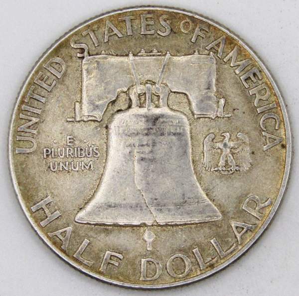 Монета 50 центов США Франклин, 1949 Серебро 900 пробы Монета 50 центов США Франклин, 1949 Серебро 900 пробы