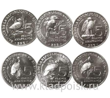 Набор монет Бурунди 5 франков 2014, Птицы (6 монет)