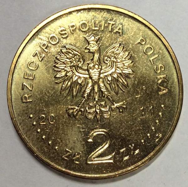 Монета 2 злотых Польша Млава из серии Города Польши, 2011