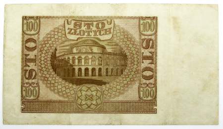 Банкнота 100 злотых 1940 года Польша
