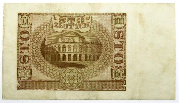 Банкнота 100 злотых 1940 года Польша