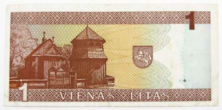 Банкнота 1 лит 1994 года Литва