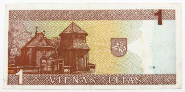 Банкнота 1 лит 1994 года Литва