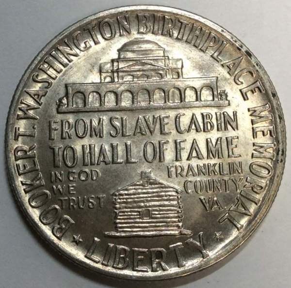 Монета 50 Центов США Букер Талиафер Вашингтон 1946 Серебро 900 пробы Монета 50 Центов США Букер Талиафер Вашингтон 1946 Серебро 900 пробы