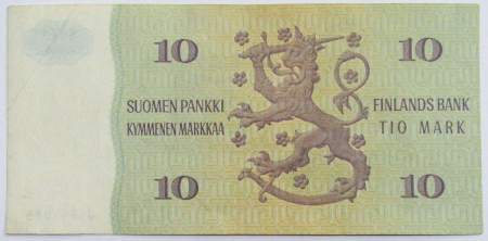 Банкнота 10 марок 1980 года Финляндия