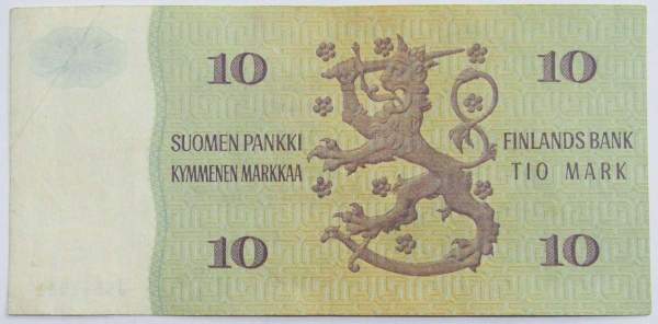 Банкнота 10 марок 1980 года Финляндия