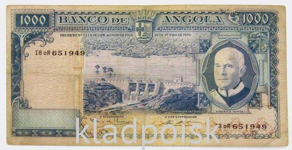 Банкнота 1000 эскудо 1970 года Ангола