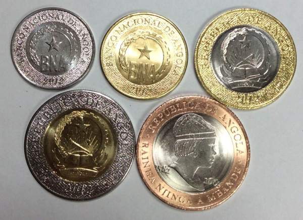 Набор регулярных монет Анголы 2012-2014 гг., 5 монет